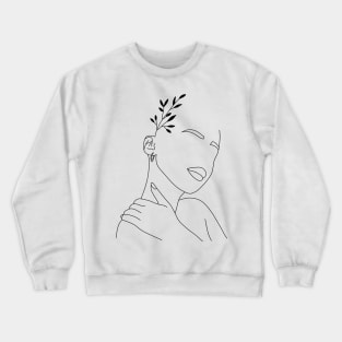 Abstract woman fern hair Crewneck Sweatshirt